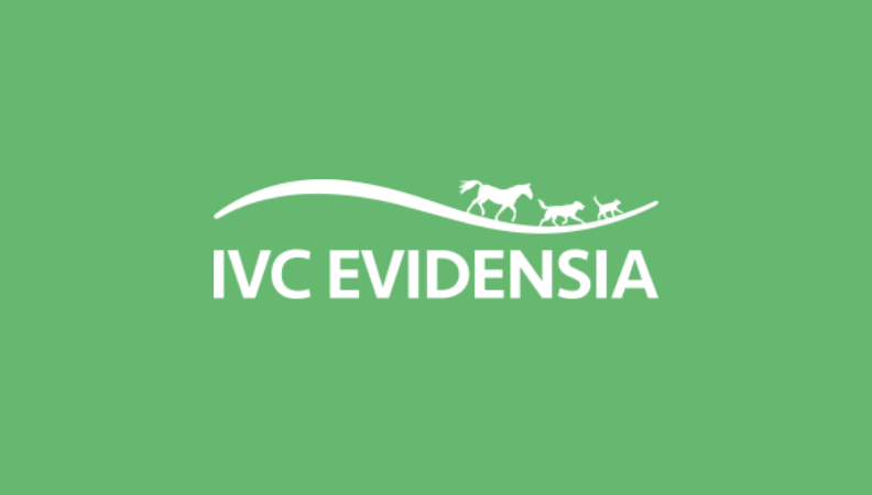 IVC Evidensia white logo on green background