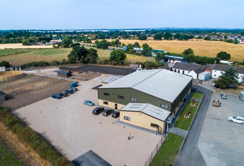 Aerial view of the Pool House site